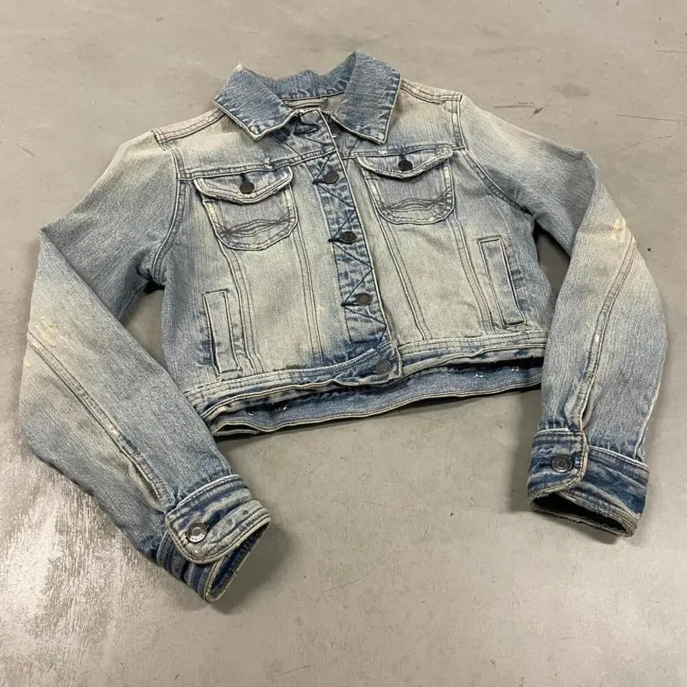 vintage y2k cropped no boundaries denim jacket